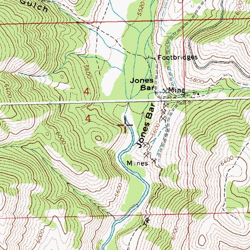 Topographic Map of Jones Bar, ID