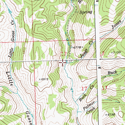 Topographic Map of Jones Creek, ID