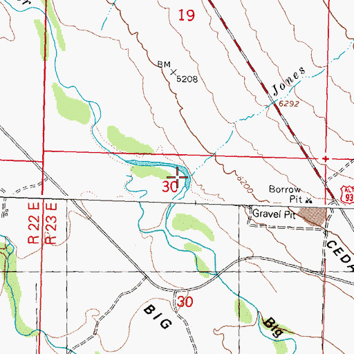 Topographic Map of Jones Creek, ID