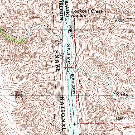 Topographic Map of Jones Creek, ID