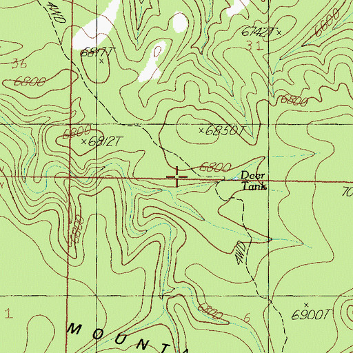 Topographic Map of Deer Tank, AZ