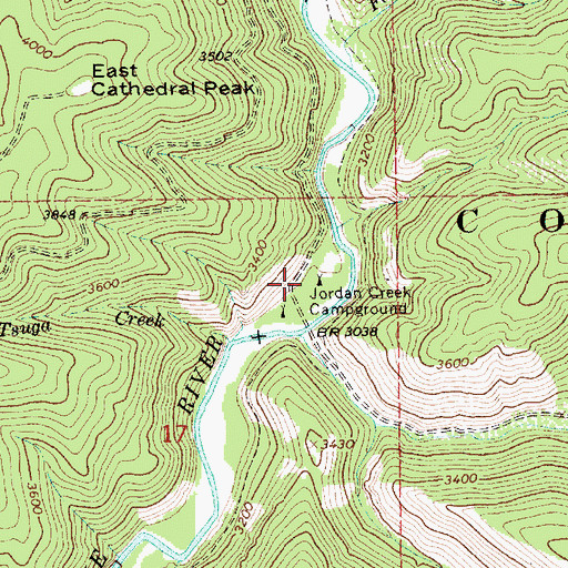Topographic Map of Jordan Camp, ID