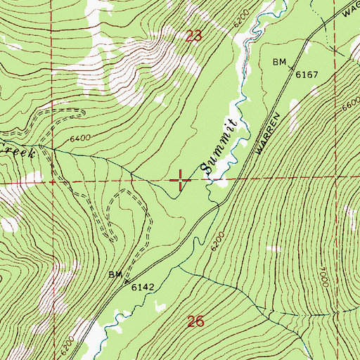 Topographic Map of Josephine Creek, ID