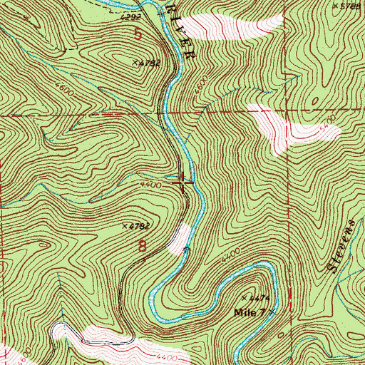 Topographic Map of Josie Creek, ID