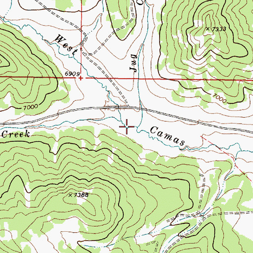 Topographic Map of Jug Creek, ID