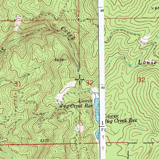 Topographic Map of Jug Creek, ID