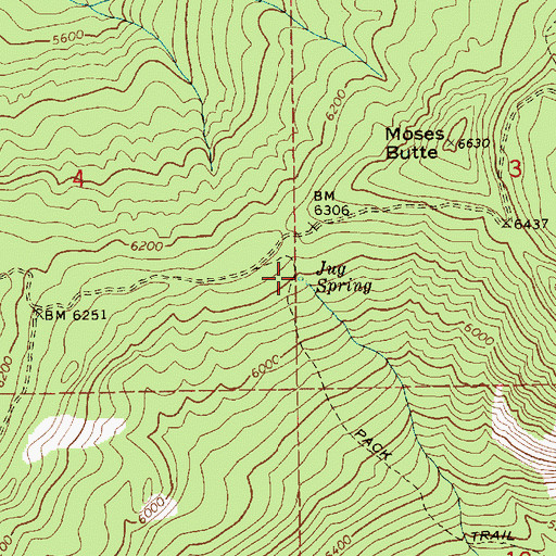 Topographic Map of Jug Spring, ID