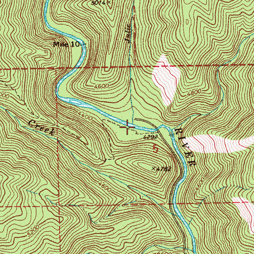 Topographic Map of Julie Creek, ID