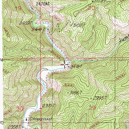 Topographic Map of Jumbo Creek, ID