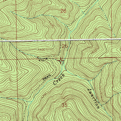 Topographic Map of Junction Creek, ID