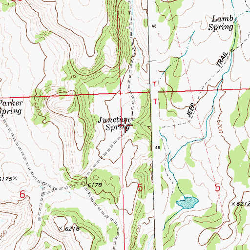 Topographic Map of Junction Spring, ID