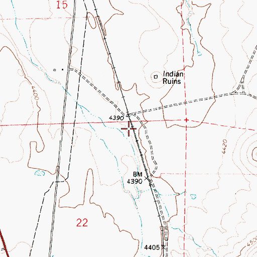 Topographic Map of Del Rio Railroad Station, AZ