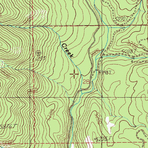 Topographic Map of Jungle Creek, ID