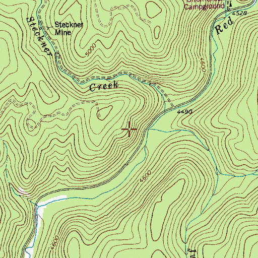 Topographic Map of Jungle Creek, ID