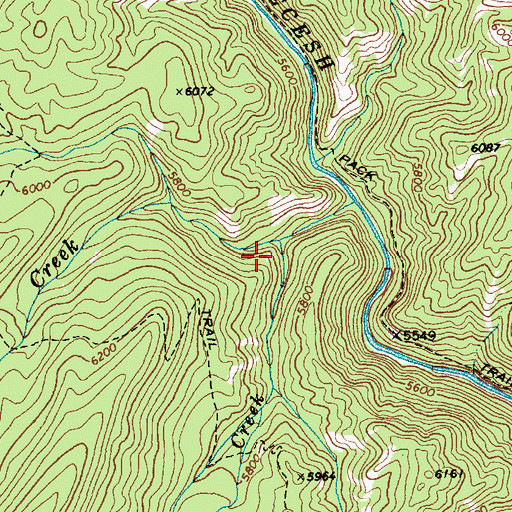 Topographic Map of Jungle Creek, ID