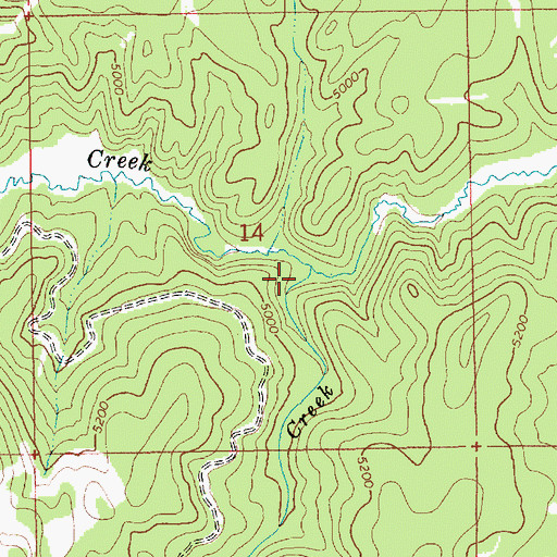 Topographic Map of Jungle Creek, ID