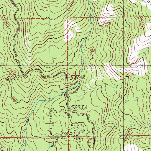 Topographic Map of Jungle Creek Trail, ID