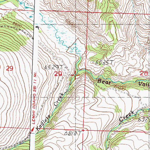 Topographic Map of Kadletz Creek, ID