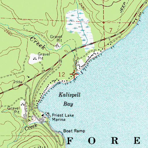 Topographic Map of Kalispell Creek, ID
