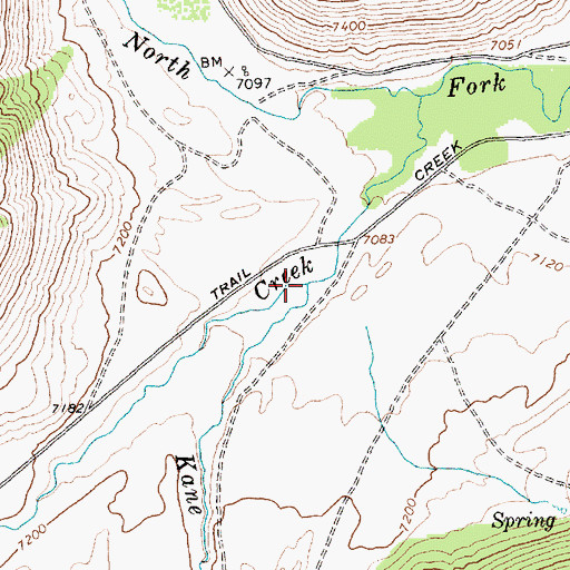 Topographic Map of Kane Creek, ID