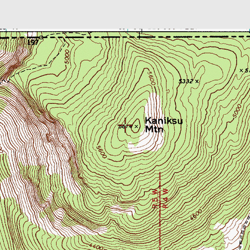 Topographic Map of Kaniksu Mountain, ID