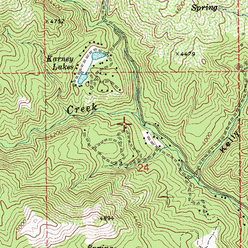 Topographic Map of Karney Creek, ID