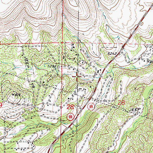 Topographic Map of Diamond Valley, AZ
