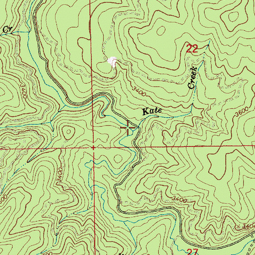 Topographic Map of Kate Creek, ID