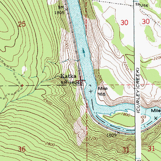 Topographic Map of Katka Creek, ID