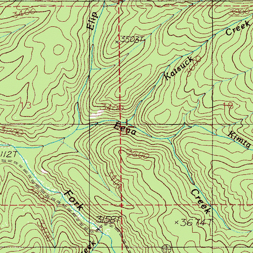 Topographic Map of Katsuck Creek, ID