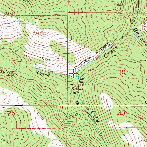 Topographic Map of Keenan Creek, ID