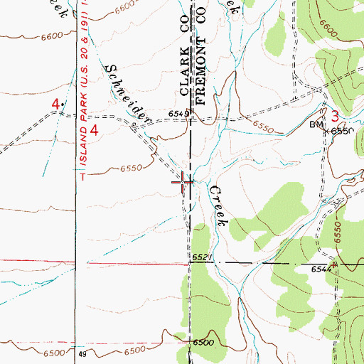 Topographic Map of Keg Spring Creek, ID