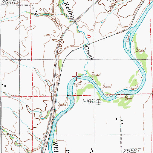 Topographic Map of Keithly Creek, ID