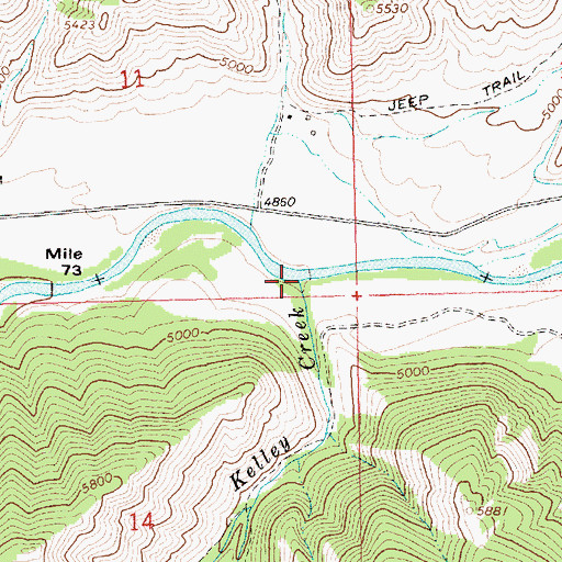 Topographic Map of Kelley Creek, ID