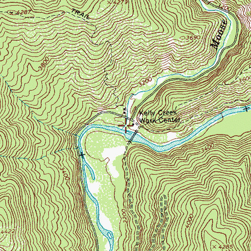 Topographic Map of Kelly Creek Work Center, ID
