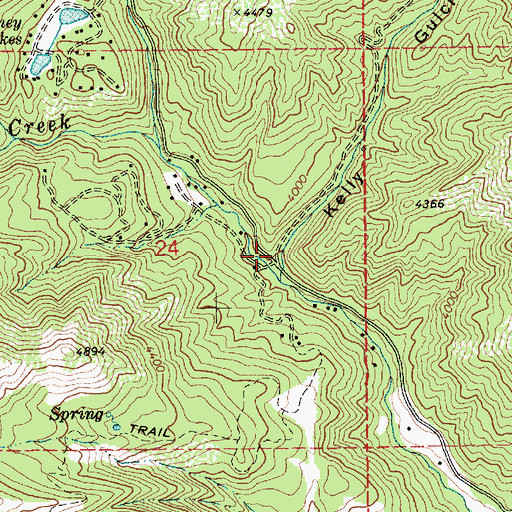 Topographic Map of Kelly Gulch, ID
