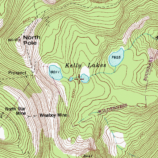 Topographic Map of Kelly Lake, ID