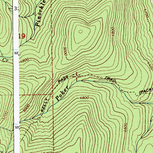 Topographic Map of Kelly Pass Trail, ID