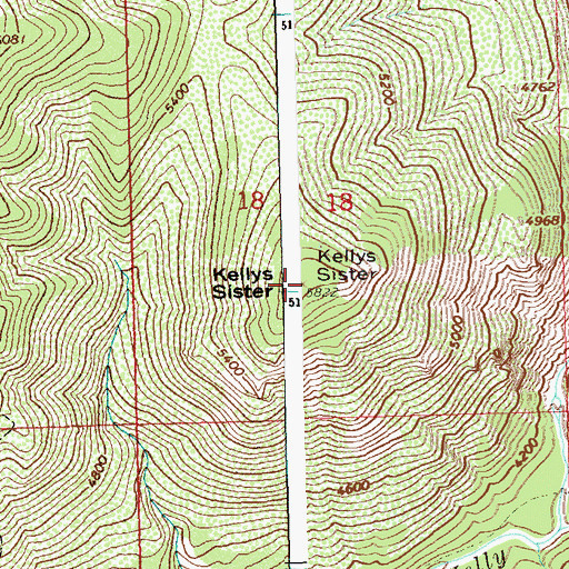 Topographic Map of Kellys Sister, ID