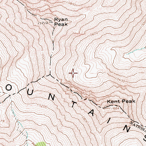 Topographic Map of Kent Peak, ID