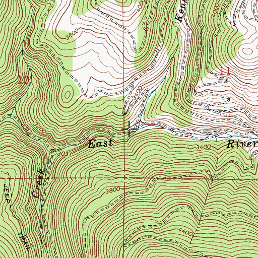 Topographic Map of Keokee Creek, ID
