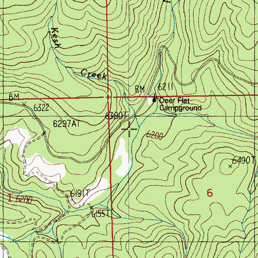 Topographic Map of Kesh Creek, ID