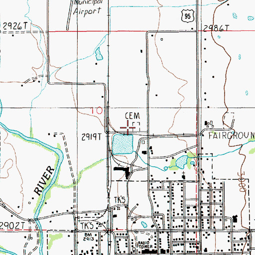 Topographic Map of Kessler Cemetery, ID