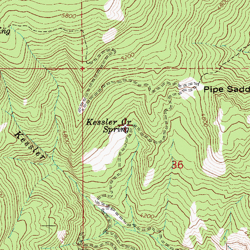 Topographic Map of Kessler Creek Spring, ID