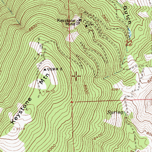 Topographic Map of Keystone Gulch, ID