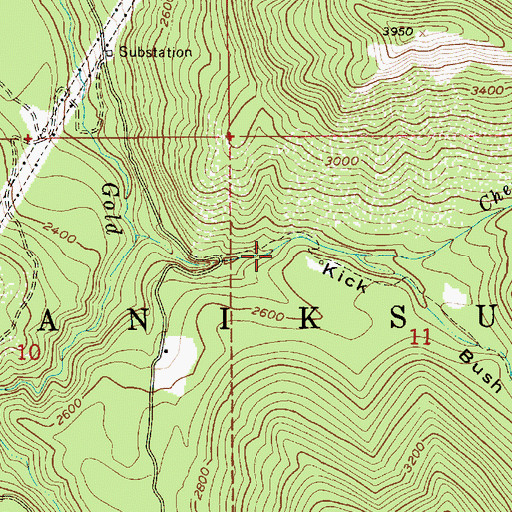 Topographic Map of Kick Bush Gulch, ID