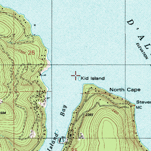 Topographic Map of Kid Island, ID
