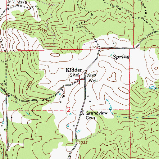 Topographic Map of Kidder, ID