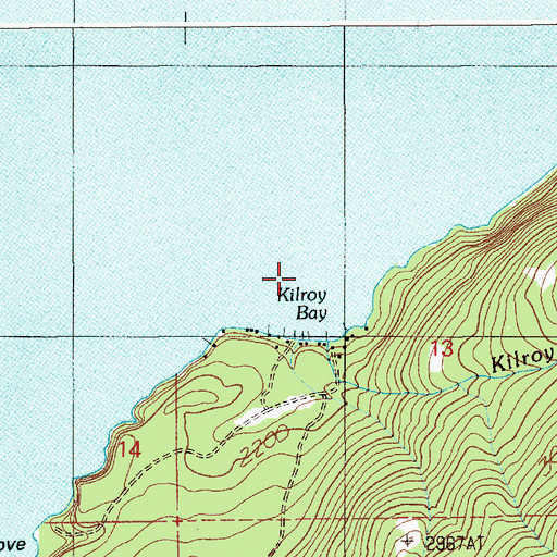 Topographic Map of Kilroy Bay, ID