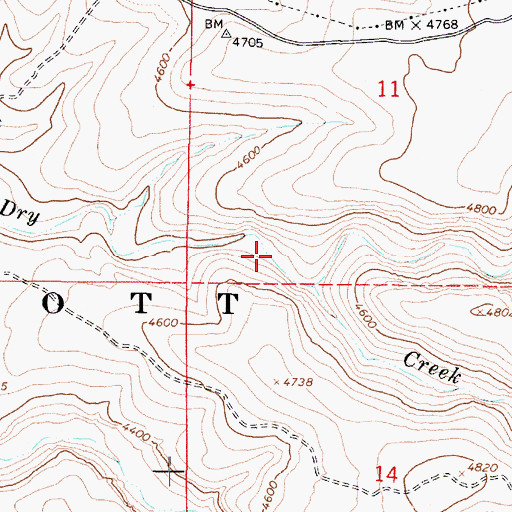 Topographic Map of Dry Creek Spring Number Two, AZ